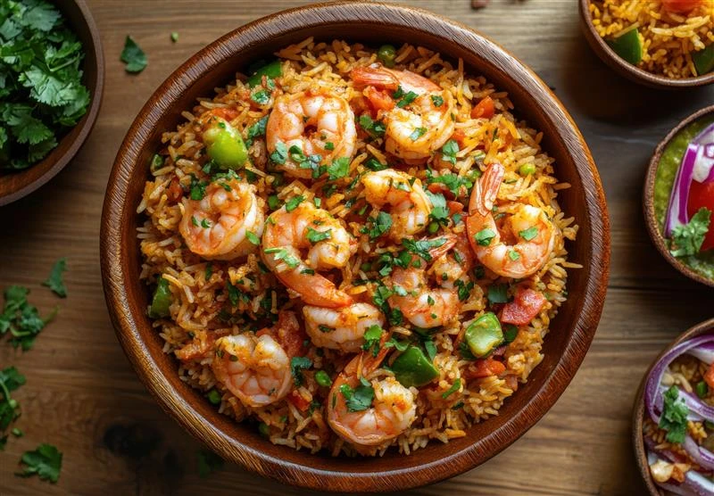 Crevettes biryani